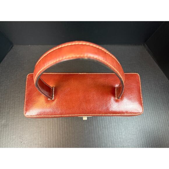 Kenneth Cole Leather and Straw Basket Top Handle Handbag Purse - Picture 7 of 16